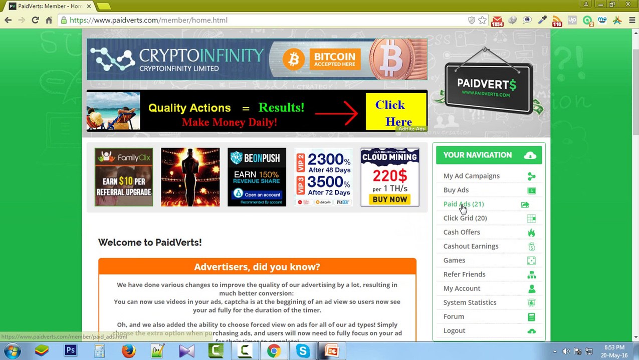 Paidverts online earning