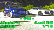 Drag Race Audi R8 V10 Plus Vs Tesla Model S P100d