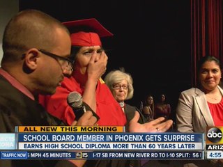 Phoenix school board member gets graduation surprise
