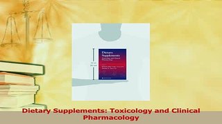 Download  Dietary Supplements Toxicology and Clinical Pharmacology PDF Free