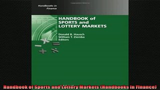 EBOOK ONLINE  Handbook of Sports and Lottery Markets Handbooks in Finance  DOWNLOAD ONLINE