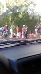 La cola en Los Samanes en horas de la mañana para comprar en un supermercado