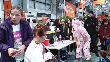Long haired ginger headshave for charity