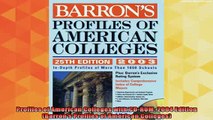 read here  Profiles of American Colleges with CDROM 2004 Edition Barrons Profiles of American