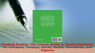 PDF  Feeding Poultry The Classic Guide to Poultry Nutrition for Chickens Turkeys Ducks Geese Free Books