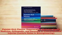 Read  PlateletRich Plasma Regenerative Medicine Sports Medicine Orthopedic and Recovery of Ebook Free