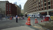 Aston Martin Vulcan pulling into Gold Rush Rally Boston