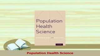 Read  Population Health Science Ebook Free