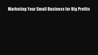 Read Marketing Your Small Business for Big Profits Ebook Free