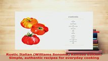 PDF  Rustic Italian Williams Sonoma Revised Edition Simple authentic recipes for everyday PDF Online