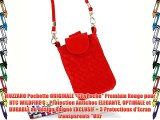 MUZZANO Pochette ORIGINALE CityPoche Premium Rouge pour HTC WILDFIRE S - Protection Antichoc