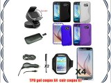 mondpalast @ 15 à 1 accessoires pour Samsung galaxy S6 s6 - voiture support   coque X4  cuir