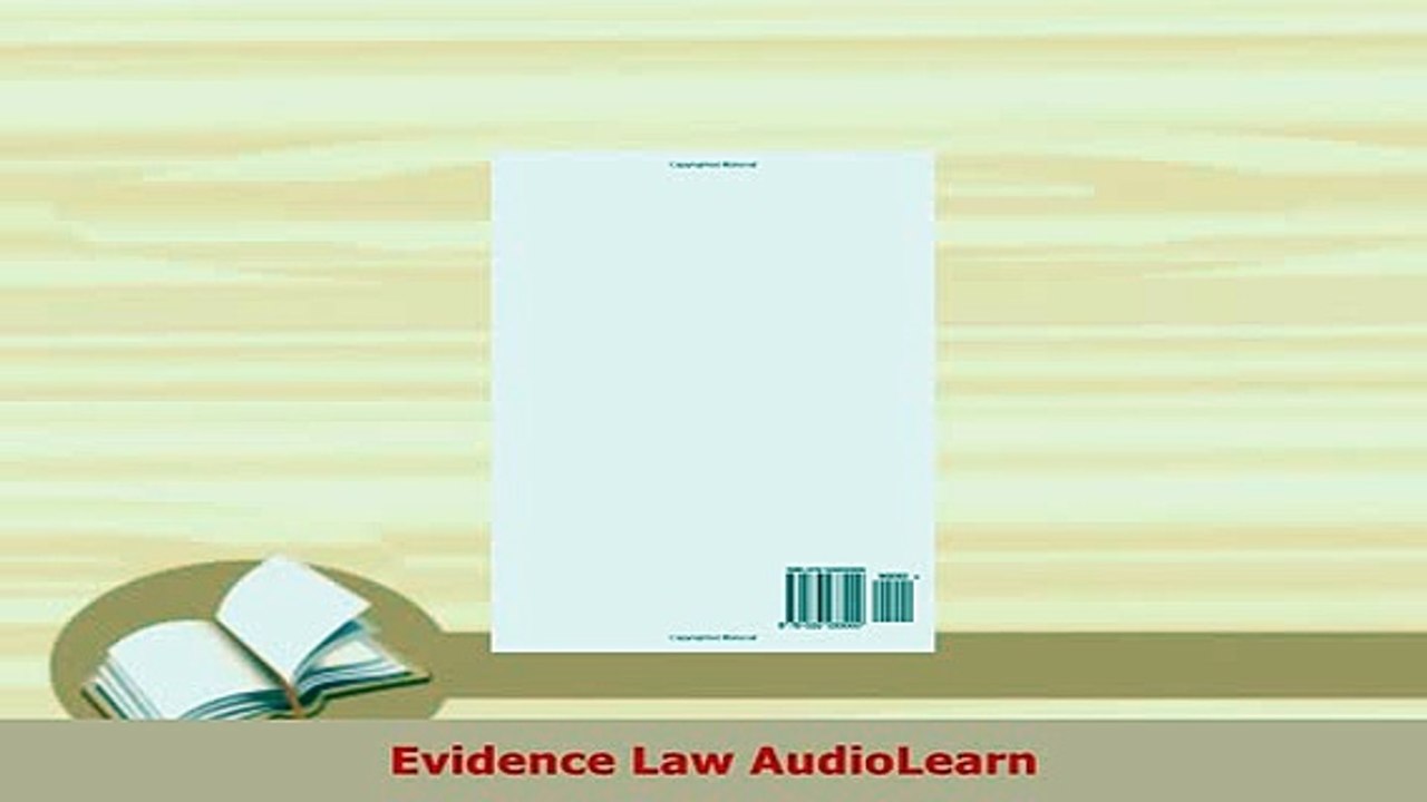 Download  Evidence Law AudioLearn Free Books