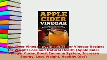 Read  Apple Cider Vinegar 101 Apple Cider Vinegar Recipes for Weight Loss and Natural Health Ebook Free