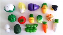 learn the names of fruit vegetable eggs cut with velcro toy food pairing learn English