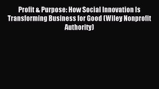 Read Profit & Purpose: How Social Innovation Is Transforming Business for Good (Wiley Nonprofit