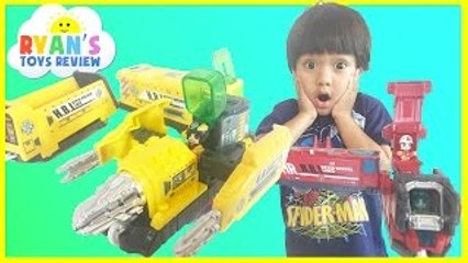 Takara Tomy Toy Trains for Kids Japanese Tomica Rescue Liner and Builder Liner Ryan ToysReview