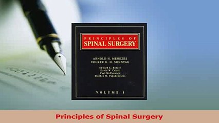 Download  Principles of Spinal Surgery Read Online