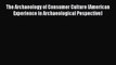 Read The Archaeology of Consumer Culture (American Experience in Archaeological Pespective)