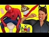 Disney | SPIDERMAN Maid Funny Toothbrush in Toilet Prank on Catwoman Superheroes In Real Life IRL