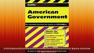 FREE PDF  CliffsQuickReview American Government Cliffs Quick Review Paperback  BOOK ONLINE