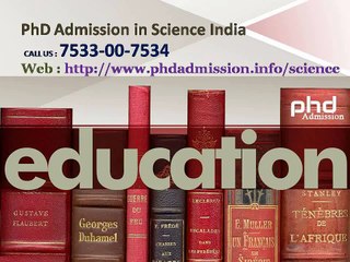 PhD in Science Courses in India