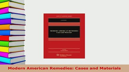 Download  Modern American Remedies Cases and Materials  EBook