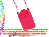 MUZZANO Pochette ORIGINALE CityPoche Premium Rose bonbon pour HTC ONE / M7 - Protection Antichoc