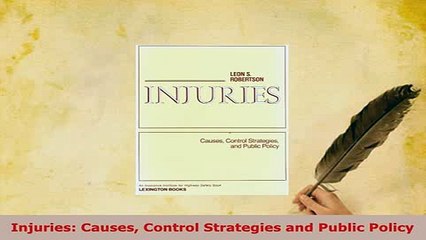 PDF  Injuries Causes Control Strategies and Public Policy PDF Online