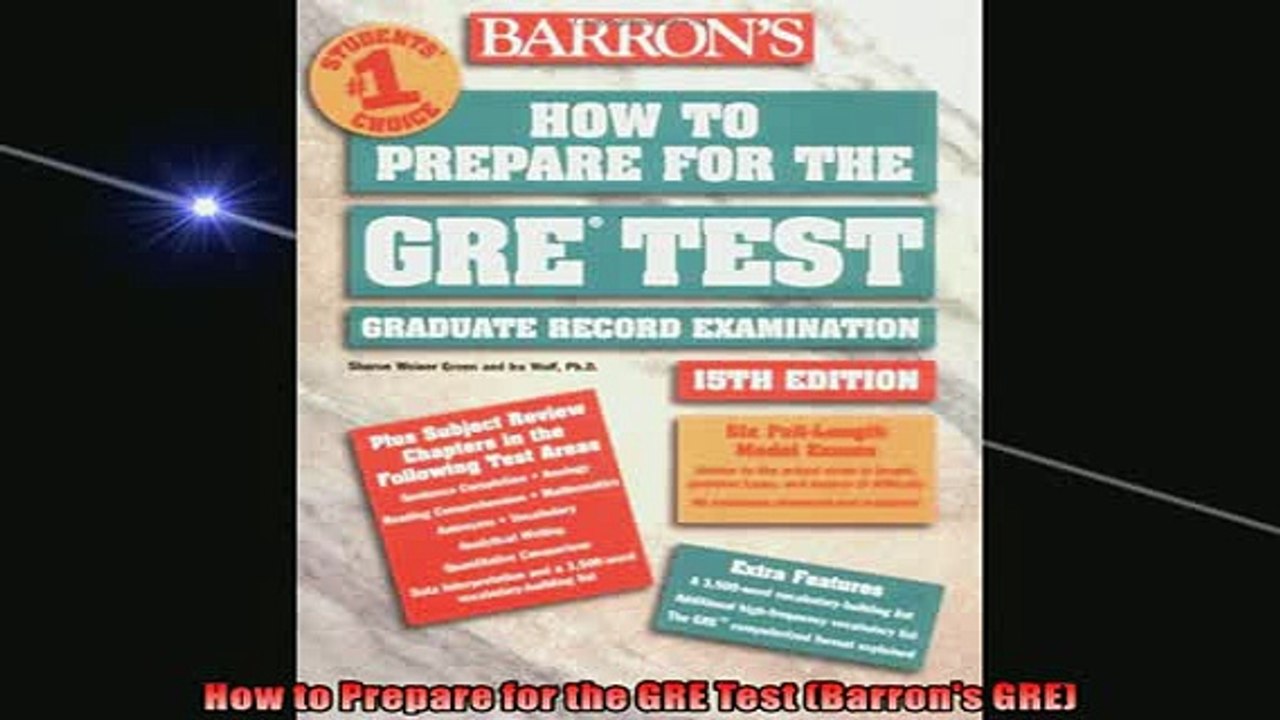 FREE DOWNLOAD  How to Prepare for the GRE Test Barrons GRE  FREE BOOOK ONLINE