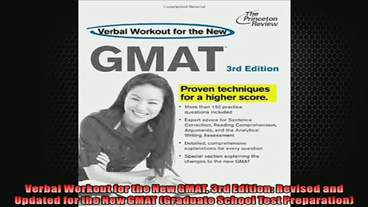 EBOOK ONLINE  Verbal Workout for the New GMAT 3rd Edition Revised and Updated for the New GMAT  DOWNLOAD ONLINE