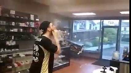 tricks with steam of cigarette