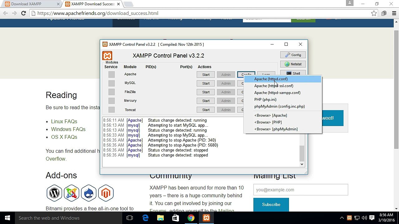 Intalling PHP development environment