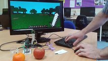 Hacking minecraft on a Rasperry Pi using fruit!