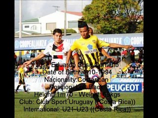 Jose Sosa Left Back 21 years Costa Rica National Team