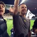 Di Natale casually smoking among Ultras
