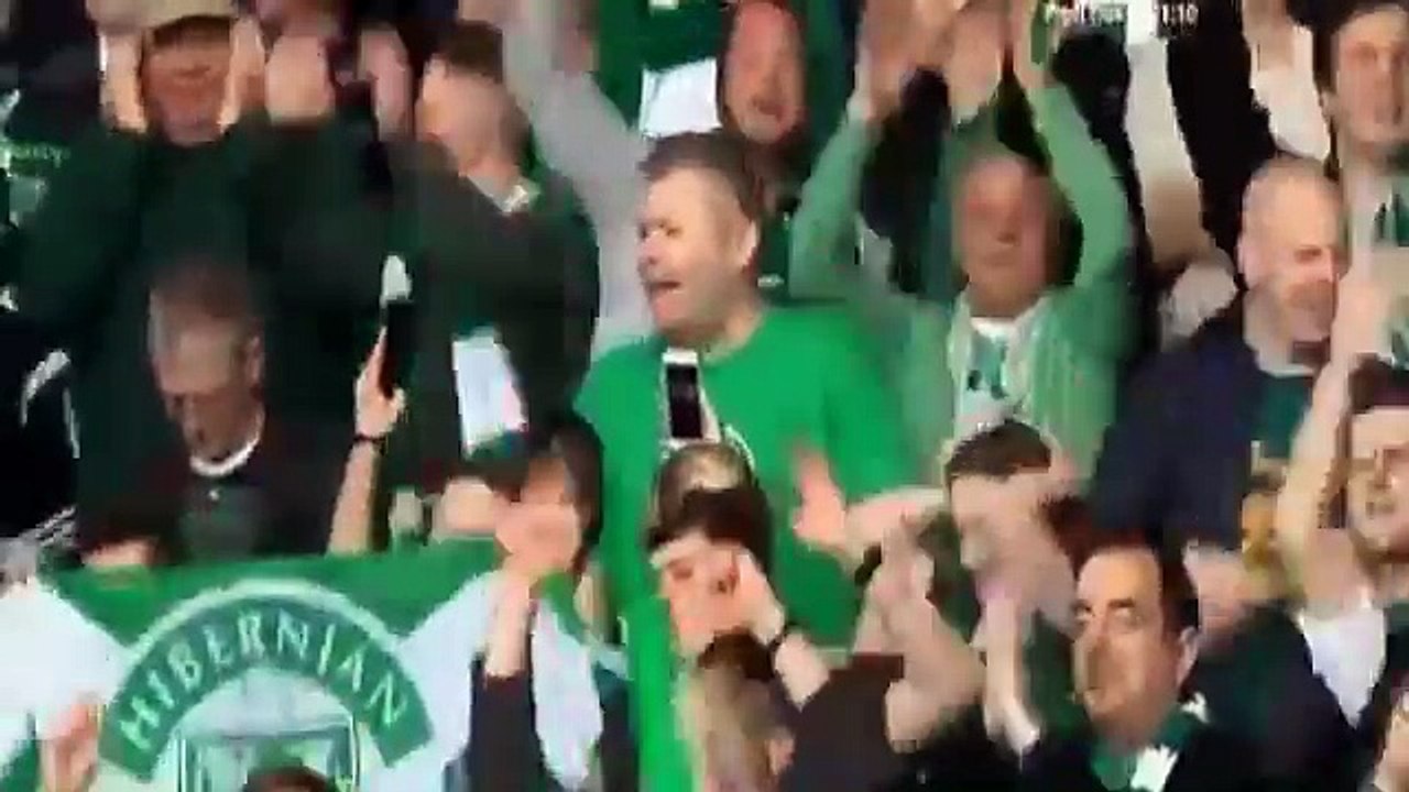 Hibernian fans and players celebration  FA Cup winners Rangers 2-3 Hibernian  21-05-2016 HD