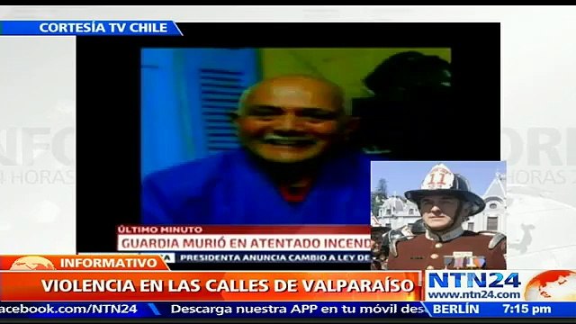 Comandante del Cuerpo de Bomberos de Valparaíso ofrece balance en NTN24 tras incendio provocado por manifestaciones