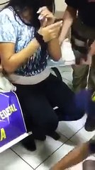 A girl is caught while doing some thing wrong