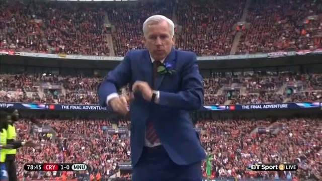 Alan Pardew epic celebrating Puncheon's goal 21.05.2016