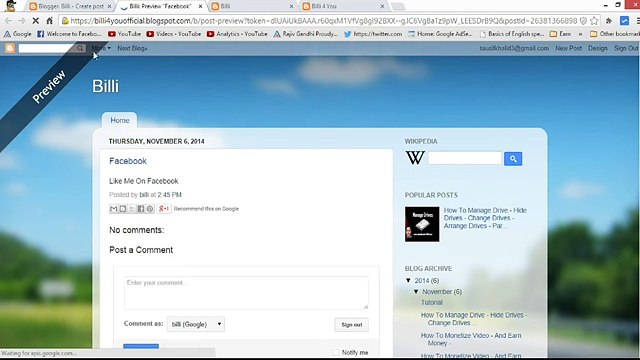 How To Create Pages And Write Posts Under Them In Blog - Step By Step Tutorial 5 - 2014 Hindi_Urdu -