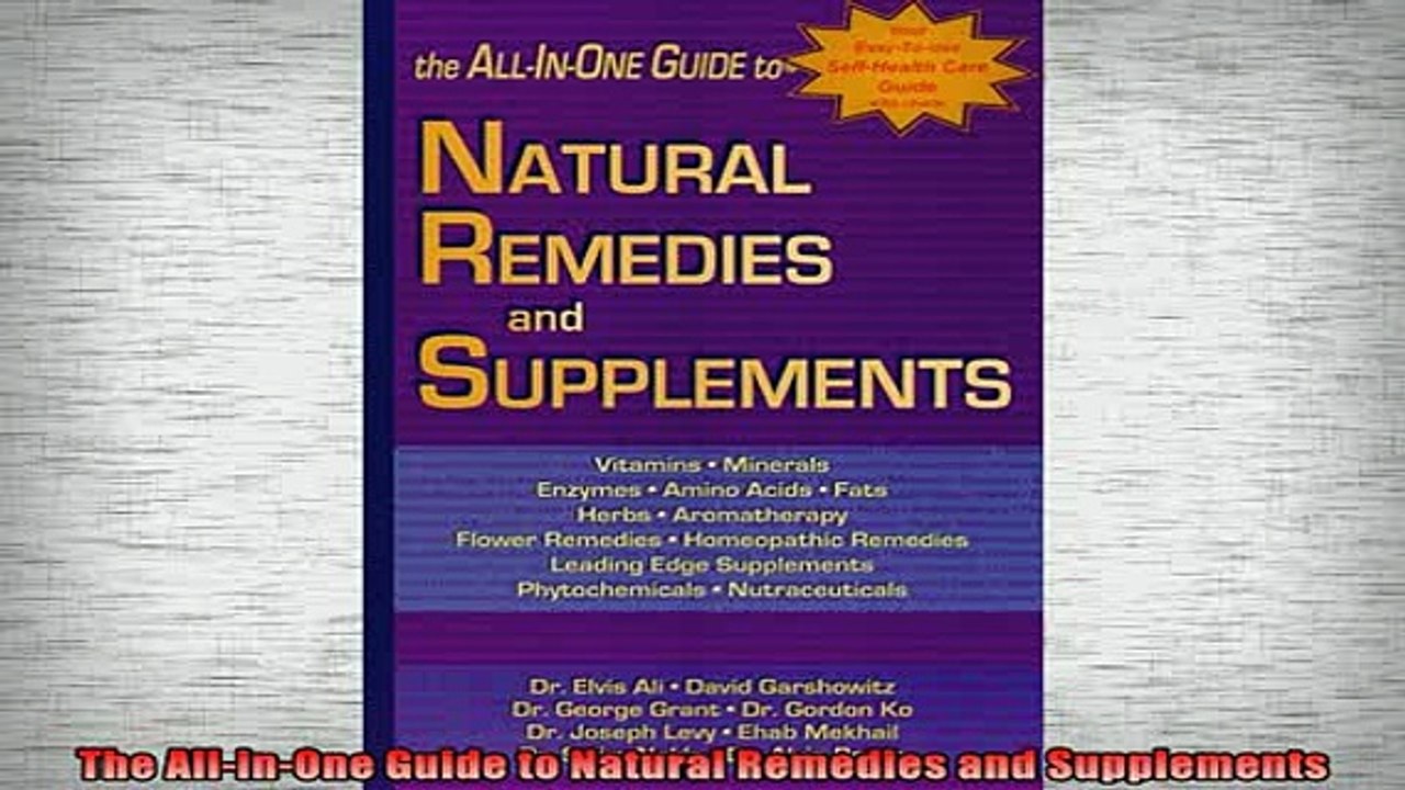 READ book  The AllinOne Guide to Natural Remedies and Supplements Full EBook