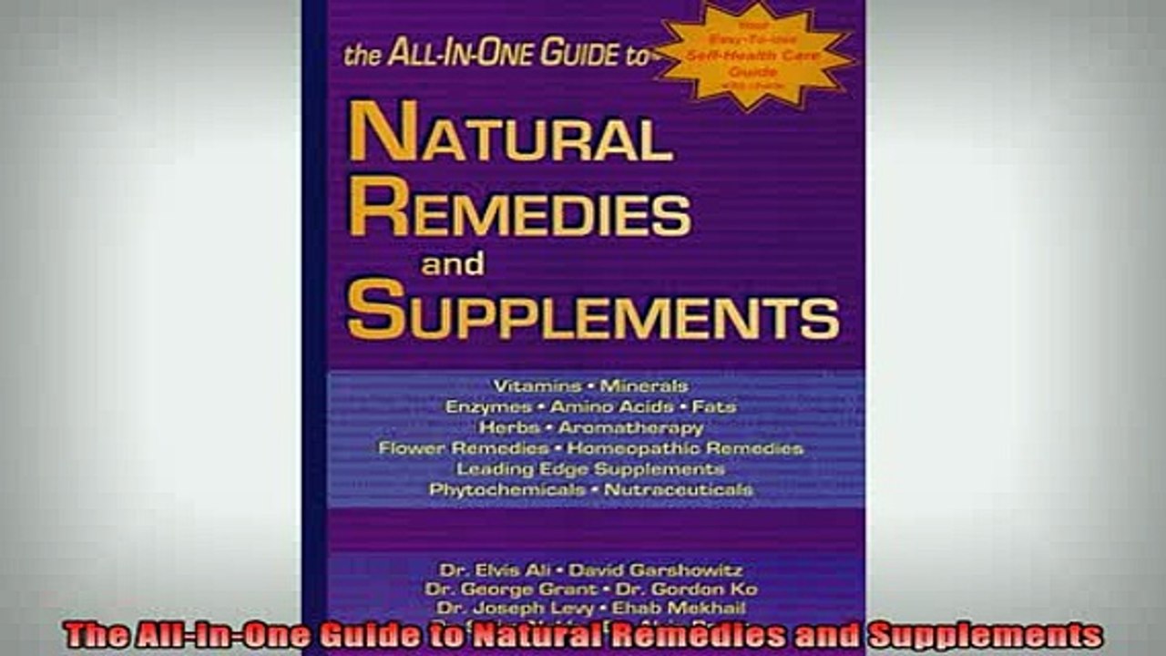 READ book  The AllinOne Guide to Natural Remedies and Supplements Full Free