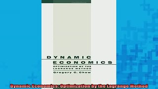 FREE DOWNLOAD  Dynamic Economics Optimization by the Lagrange Method  DOWNLOAD ONLINE