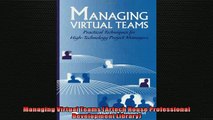Free PDF Downlaod  Managing Virtual Teams Artech House Professional Development Library  FREE BOOOK ONLINE