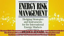 Free PDF Downlaod  Energy Risk Management Hedging Strategies and Instruments for the International Energy  BOOK ONLINE