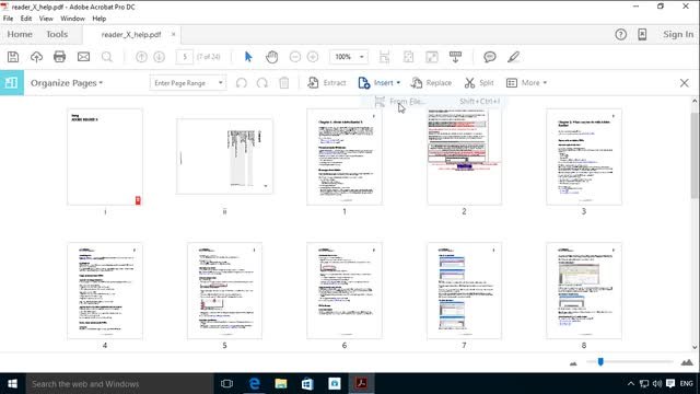 Cómo insertar una página PDF con Adobe Reader