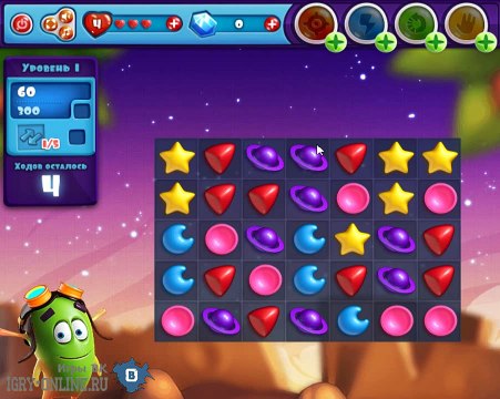 Игра Маленький космос׃ три в ряд игра для любознательных гуманоидов любого возраста