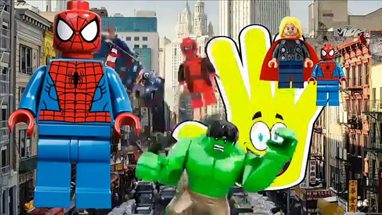 Finger Family Lego | SPIDERMAN DEAD POOL HULK Animation Daddy Finger Nursery Rhyme Song