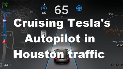 Cruising with Tesla's Autopilot in Houston traffic 2016